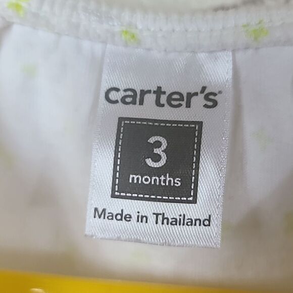 Carter's Baby Girl 3M Lime Green Butterfly Tulle Ruffled Top & Pants 2pc Outfit - Picture 4 of 7